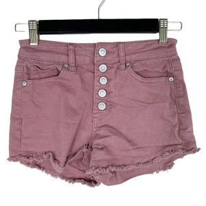 Altar’d State Dusty Pink Button Down Denim Short